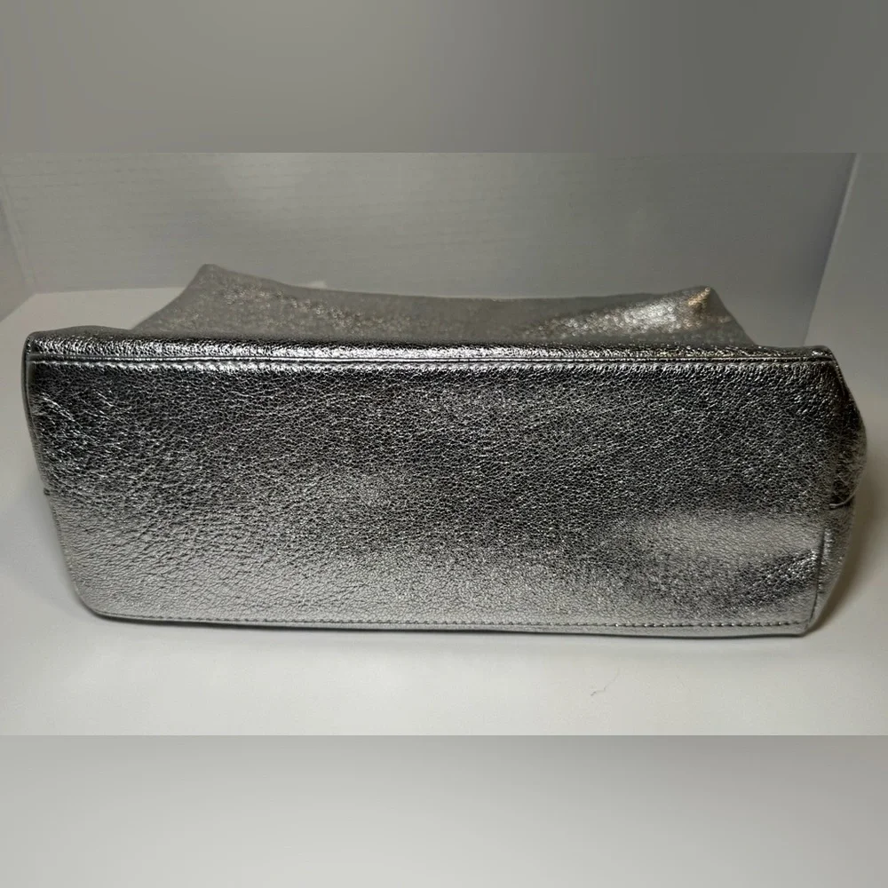 Margo Paige metallic silver make up bag